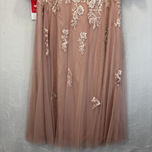 NWT JJ's House Lace Tulle Gown 26W Dusty Rose Embroidered Evening Bridesmaid - Picture 9 of 16